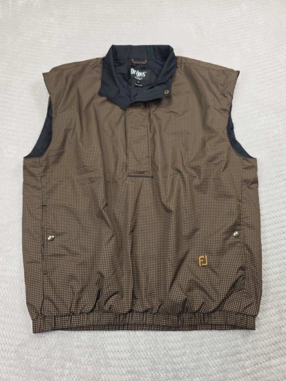 Dry Joys By Foot Joy Golf Vest Mens Large Houndstooth Pullover Wind Breaker